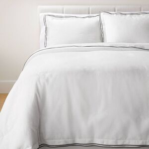 Full/Queen Double Flange Duvet Cover Set - White/Gray - Studio McGee